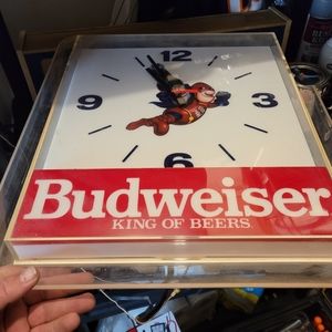 Rare 1991 Budweiser Bud Man Clock
